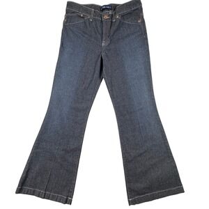 Bandolino‎ Blu Womens Denim Jeans Petite 10 Flared Bootcut Embroidered Pockets